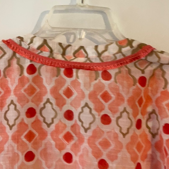 Rafaella Top - Blouse - Tunic LP Polyester Tangerine, Peach, Beige 3/4 Sleeves - Picture 8 of 10